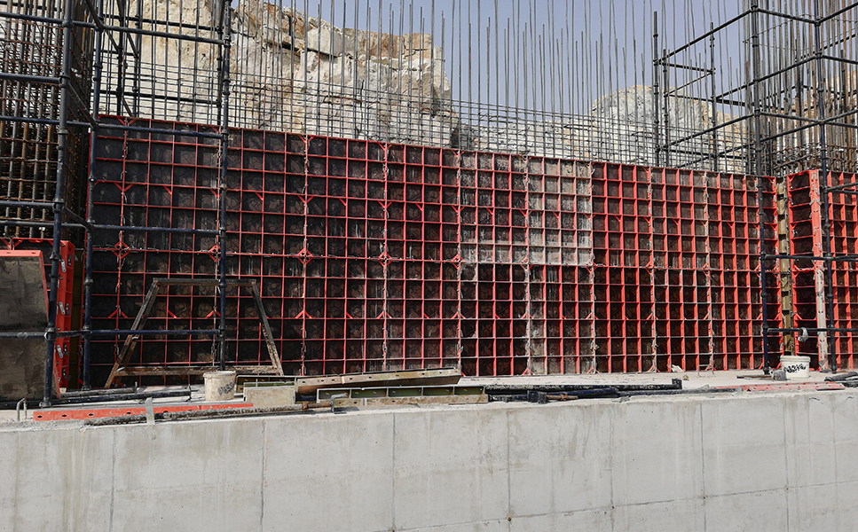 Concrete wall formed with Modular formwork from PASCHAL