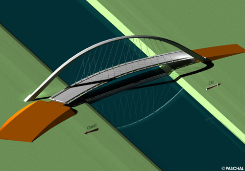 This image illustrates the bridge route and the design principle