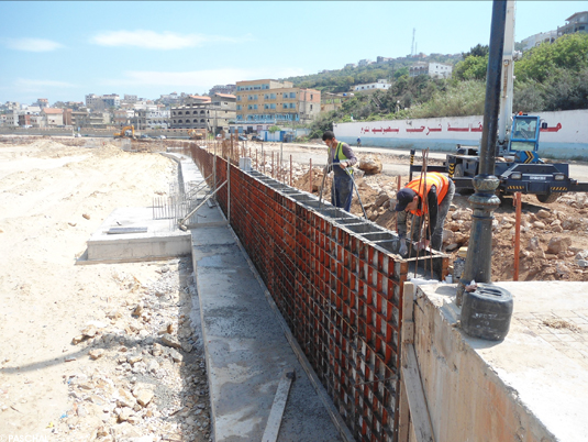 651-metre-long concrete protection wall
