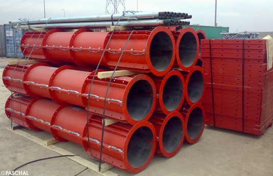 circular steel column formwork sectioned in little modules