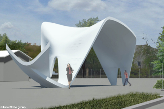 Computer animation of concrete sculpture