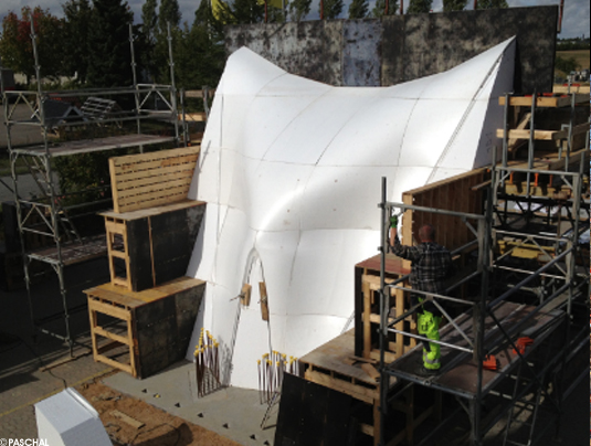 Making of the concrete sculpture with PASCHAL formwork and shoring
