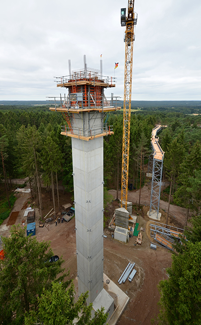 Concrete reinforced tower with a height of 44 metres