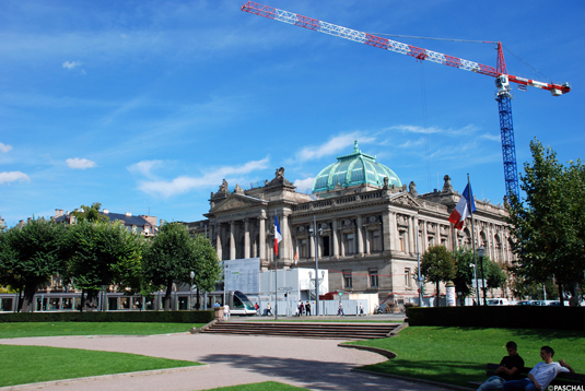 View to the National Library in Strasbourg
