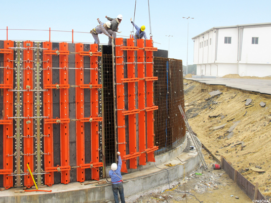 Circular Formwork TTR at construction site in Dammam