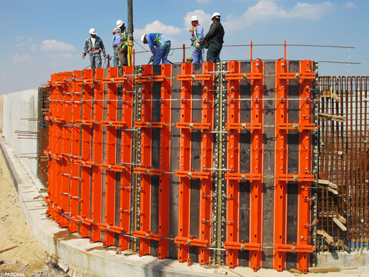 Concreting round walls with TTR formwork
