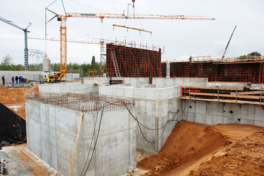 Overview construction site