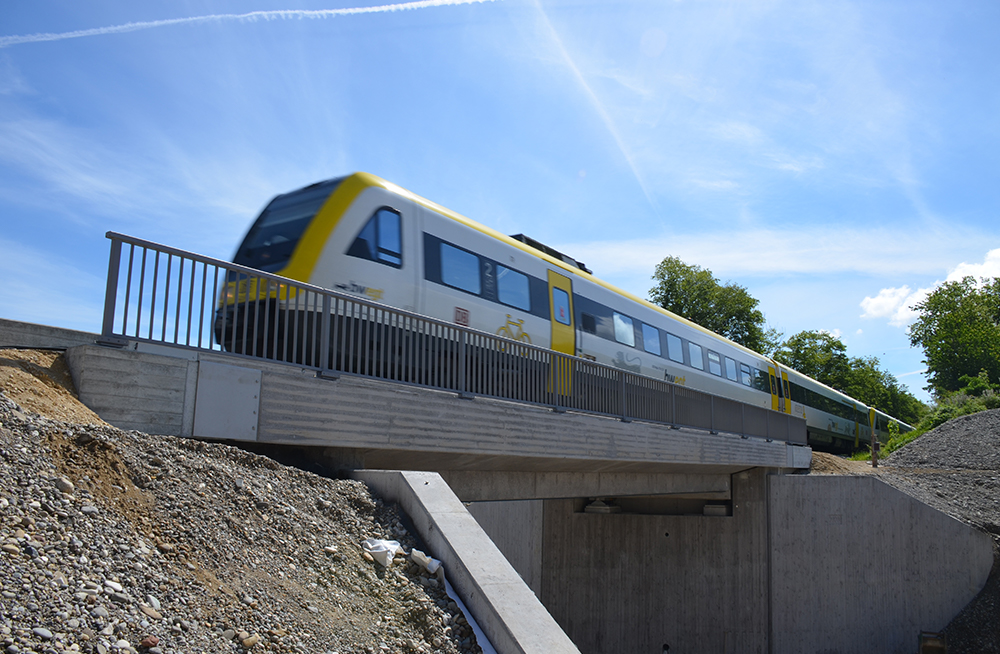 Train crosses the bridge