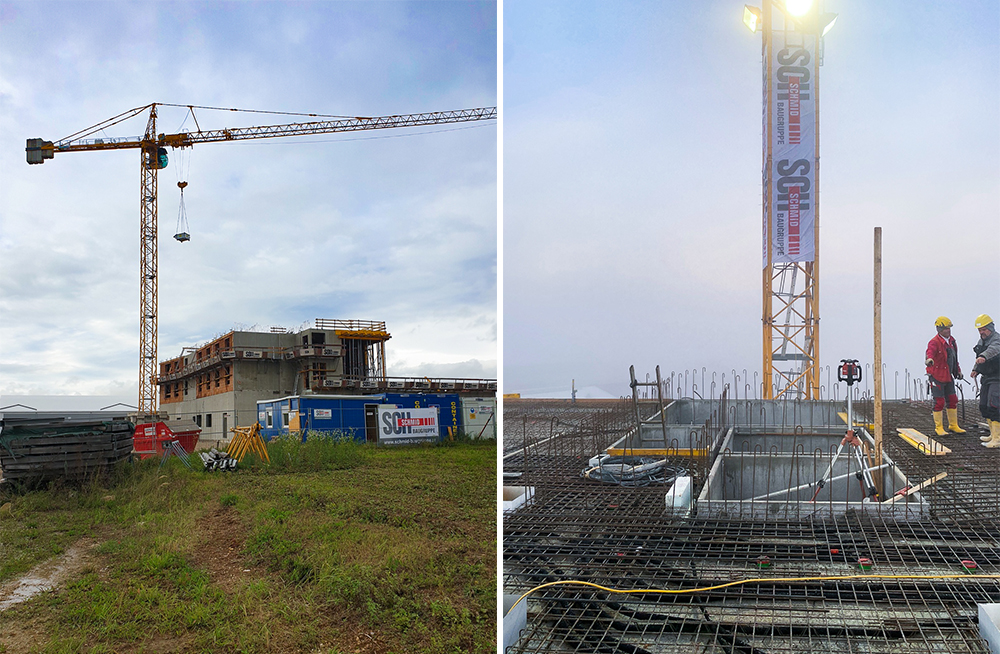 Construction of a hotel building shell in Lenzing, Austria