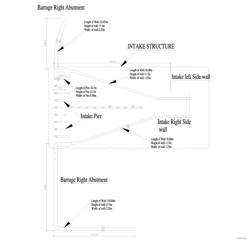 Dam construction drawing