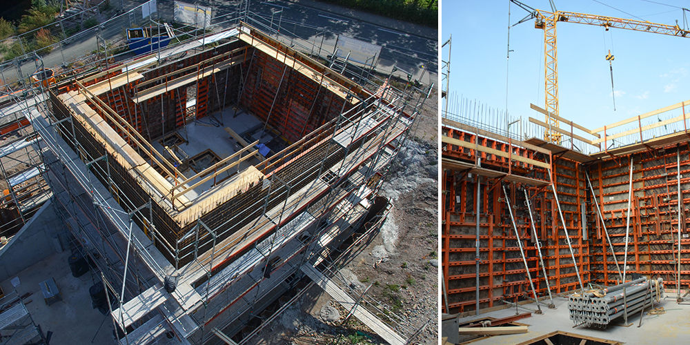 Vertical reinforced concrete structures of the pumping station Sömmerda