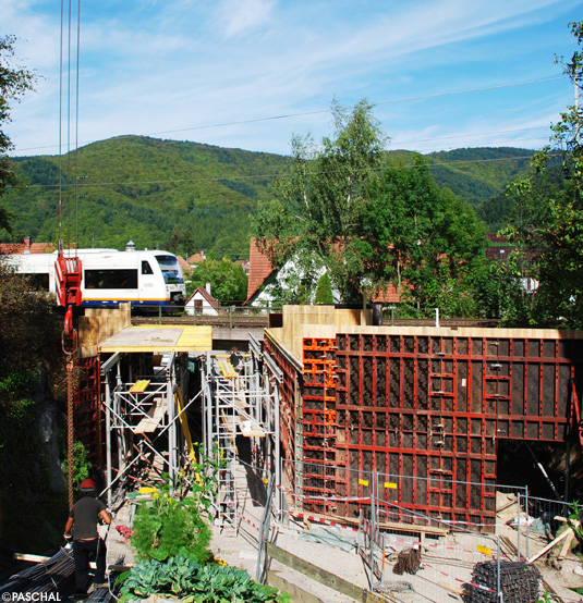 small railway bridge over a side street