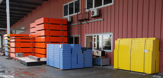 System formwork in various colours ready for pick up