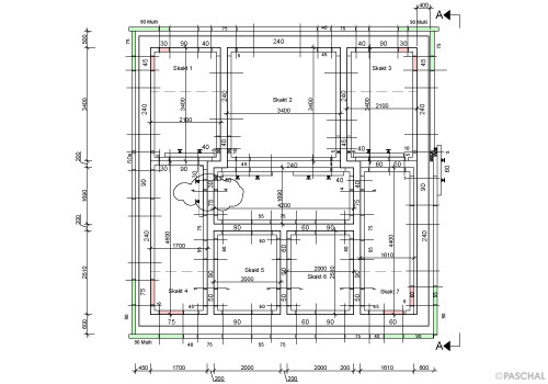 How close to each other the building cores are ar-ranged is documented in the formwork plan from PASCHAL-Danmark A/S, Glostrup.