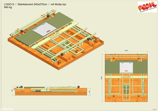 Formwork system LOGO.S with foldable working platform 