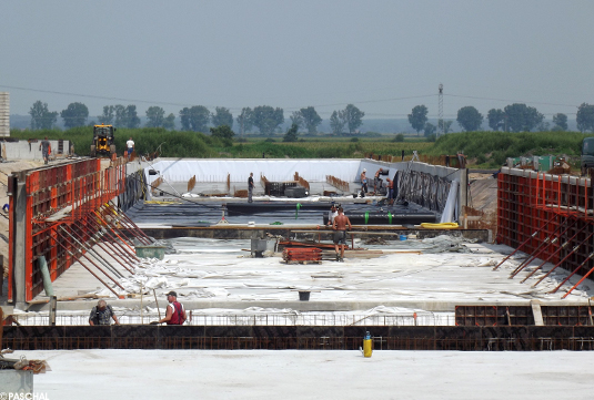 Construction site of a new agricultural building 